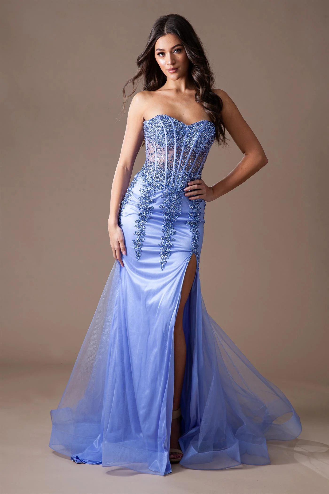 Blakely Gown - Strapless Embellished Corset Tulle Dress - Image 9