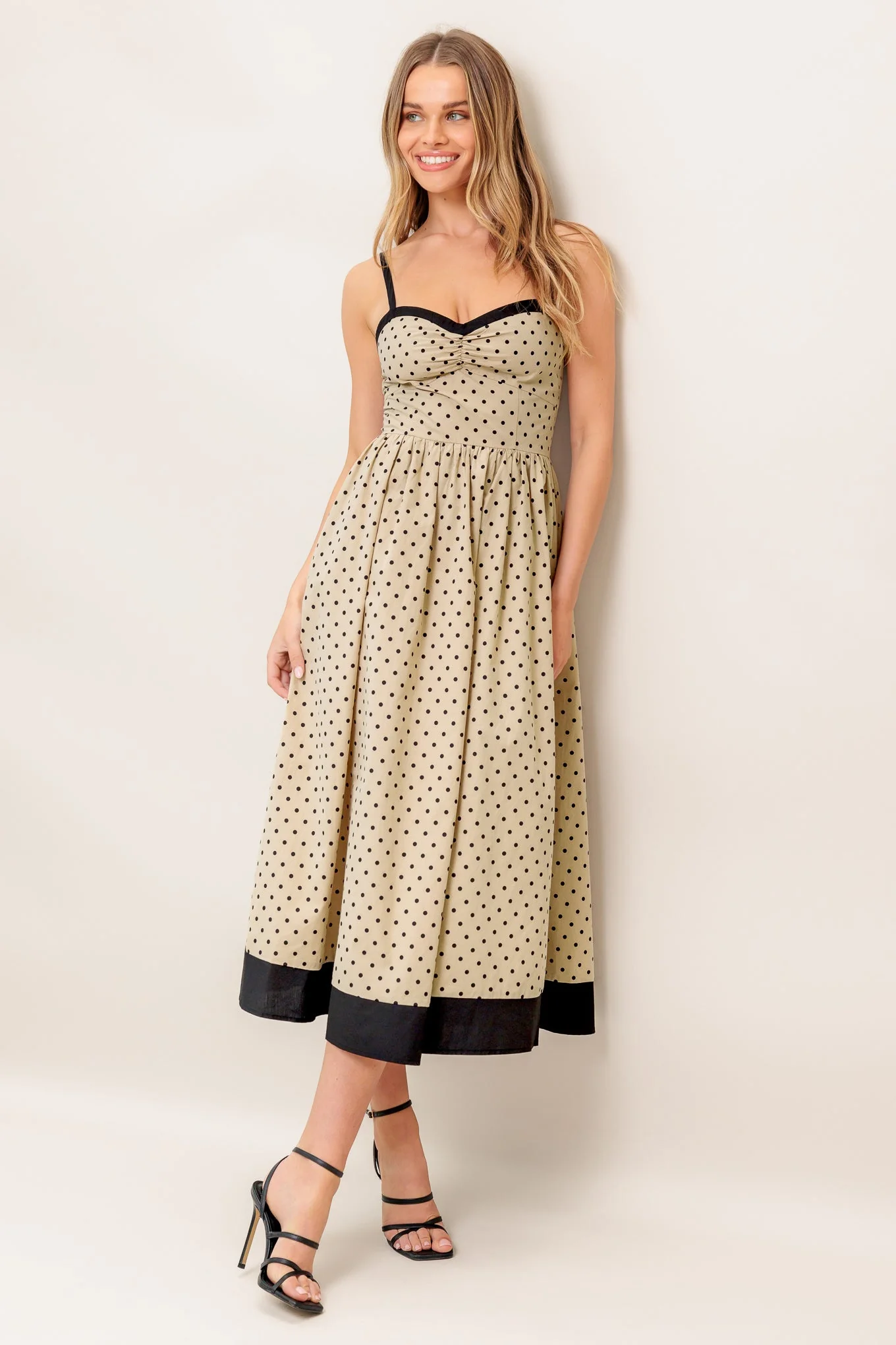 POLKA DOT PASSION MAXI DRESS - TAUPE - Image 7