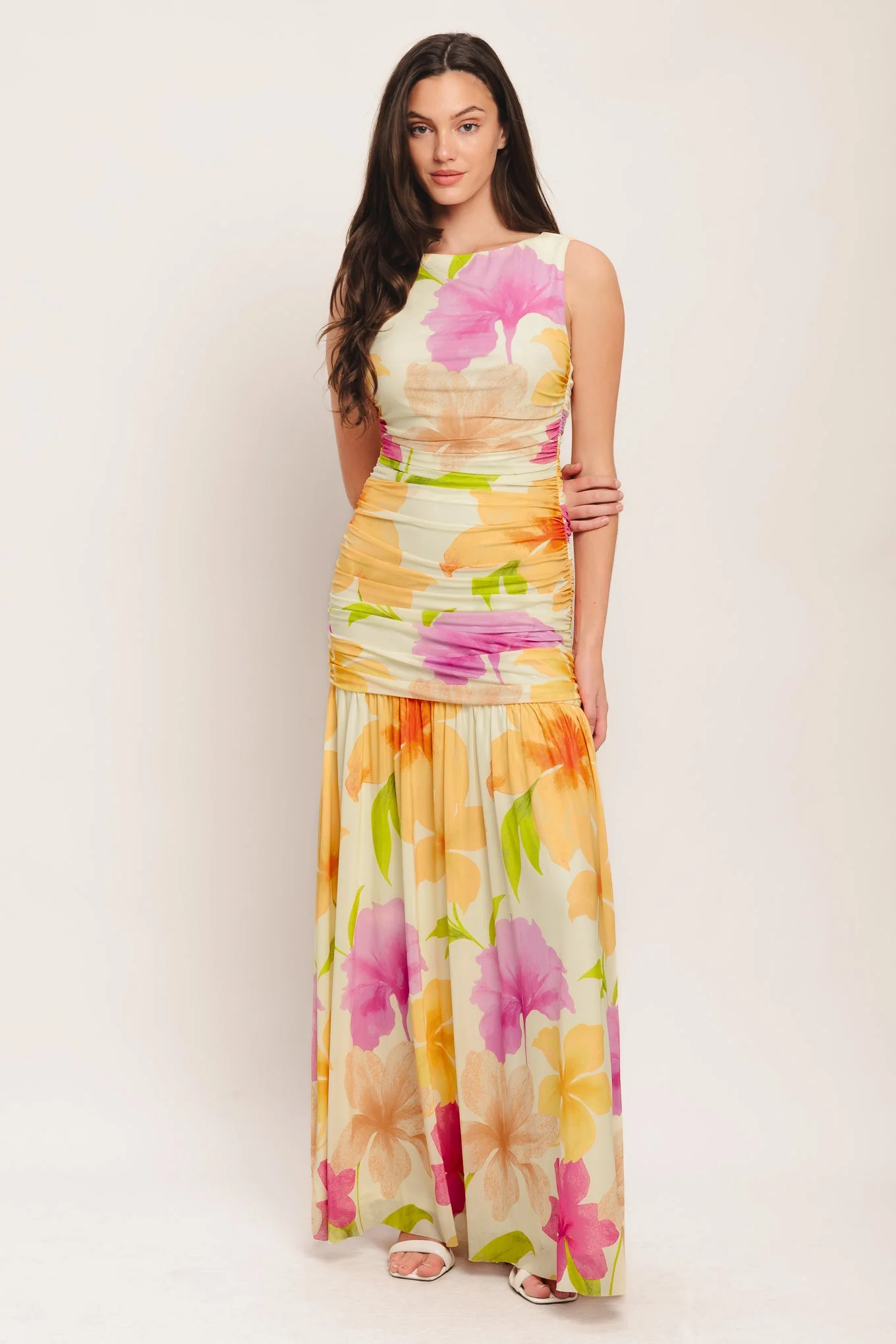 WARM BREEZE BLOOMS POWER MESH MAXI DRESS - Image 7